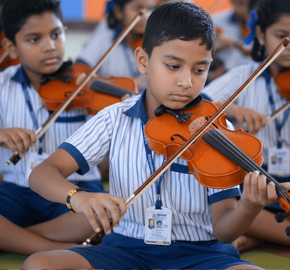 Student playing violin