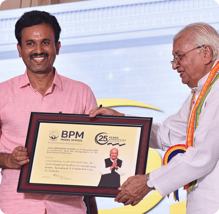 Two Men with Award