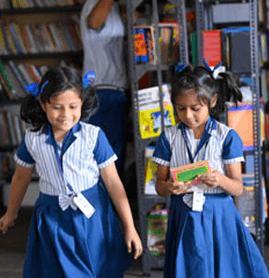 Students in library